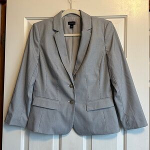 Ann Taylor Factory Blue White Pinstripe Blazer Size 4 NWOT
